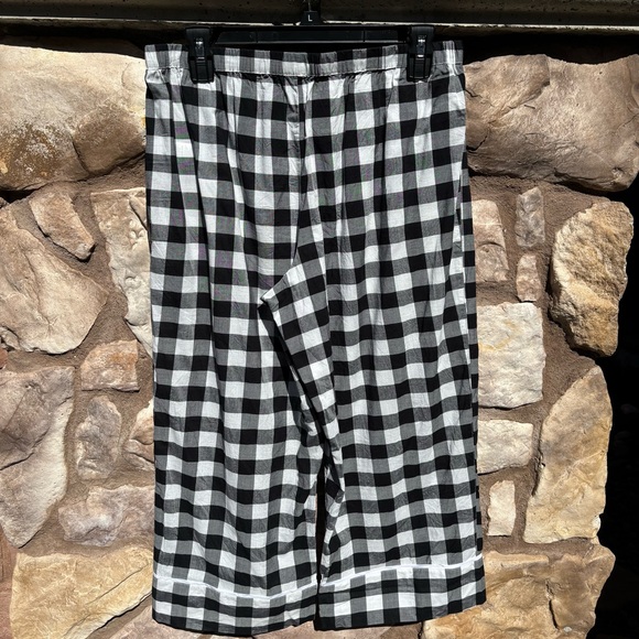 Kate Spade Pajamas Set Large Black White Check Print Short Sleeve Lightweight - Picture 6 of 8